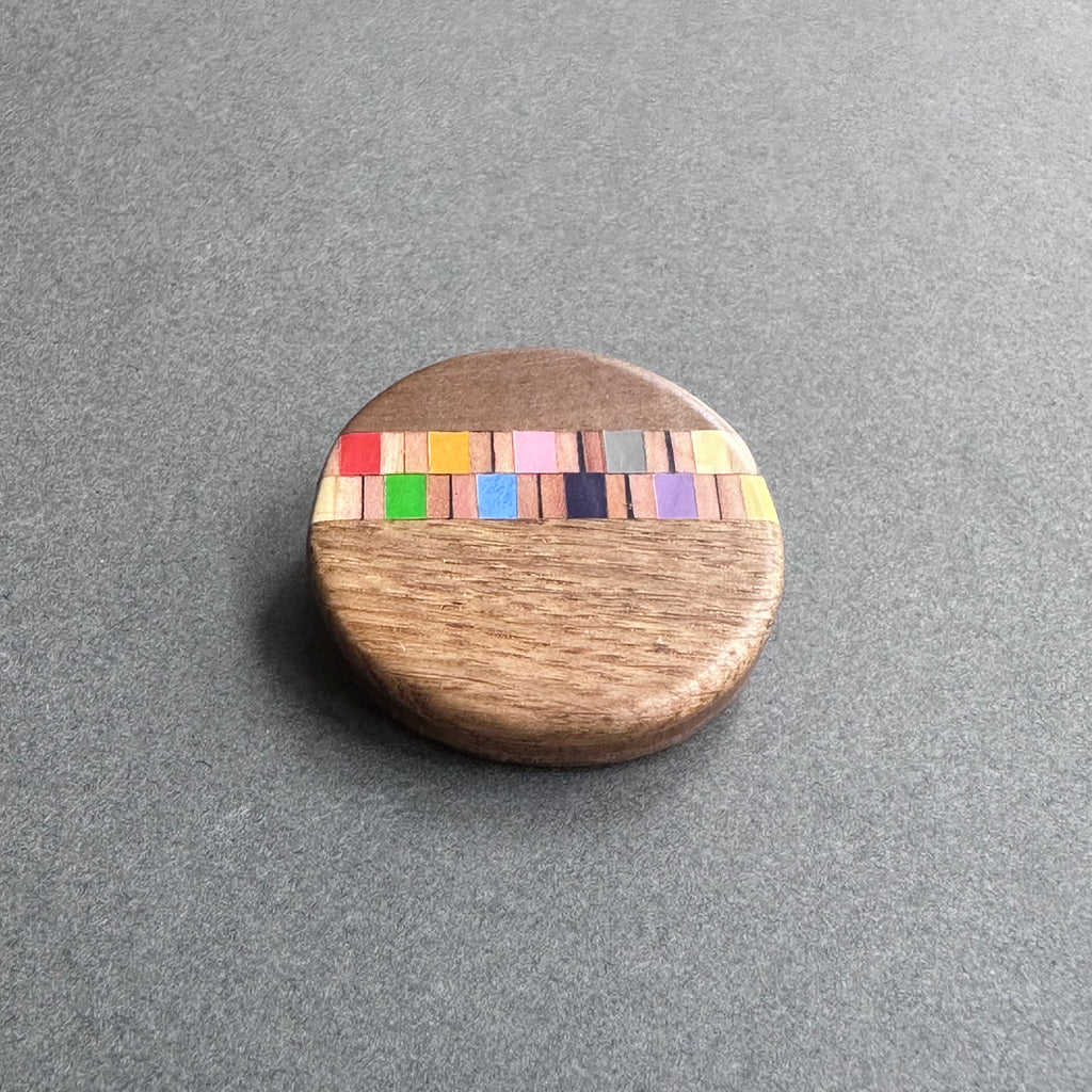 Round Inlaid Pencil Brooch