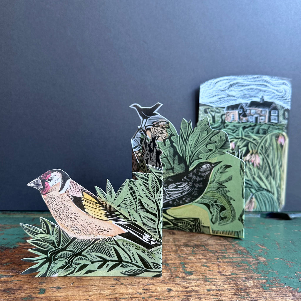 Die-Cut Card - Angela Harding - Garden Birds