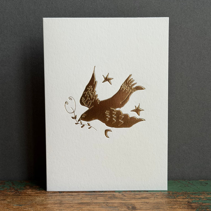 G/Card - Gold Embossed - Dove in the Stars