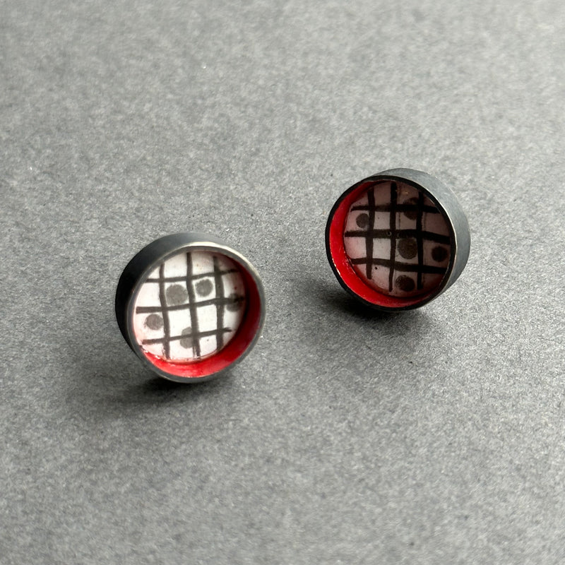 Earrings - Check & Spot Studs