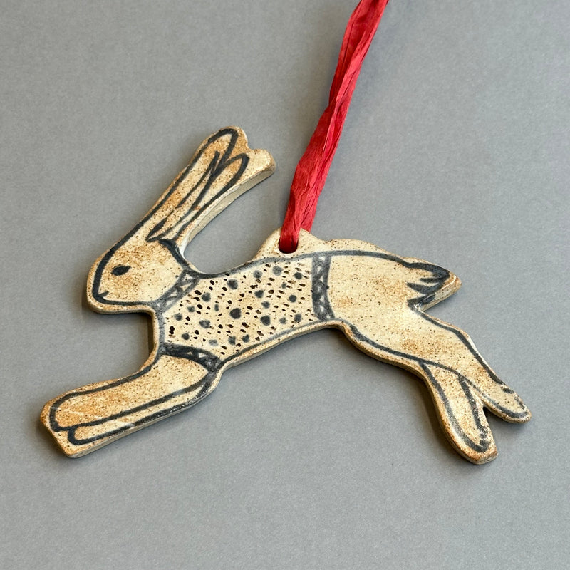 Stoneware Rabbit Hanging #B