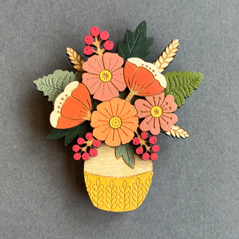 ALC Autumn Leaves Brooch ‘Autumn Vase’