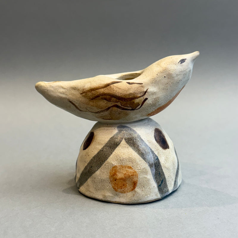 Stoneware Bird - Candle Holder - Small #D