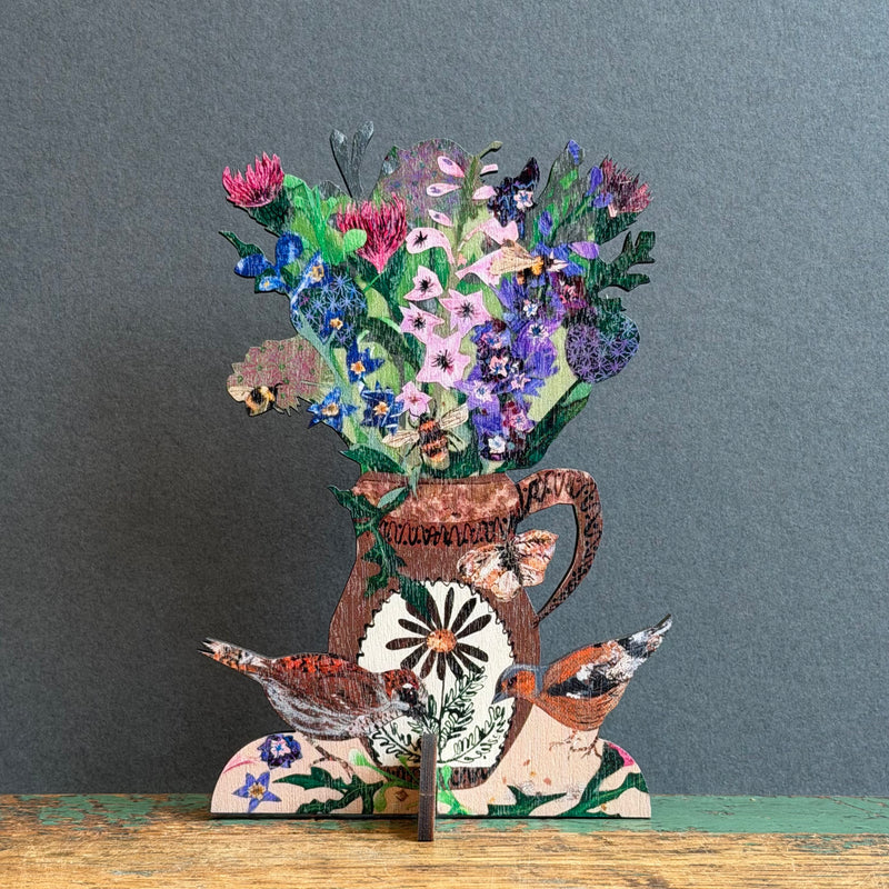 Wooden Keepsake with Greeting Card - Summer Blooms