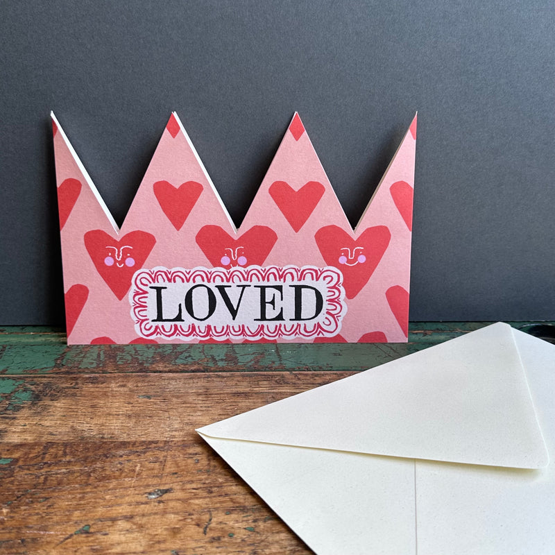 Party Hat Greeting Card - Loved