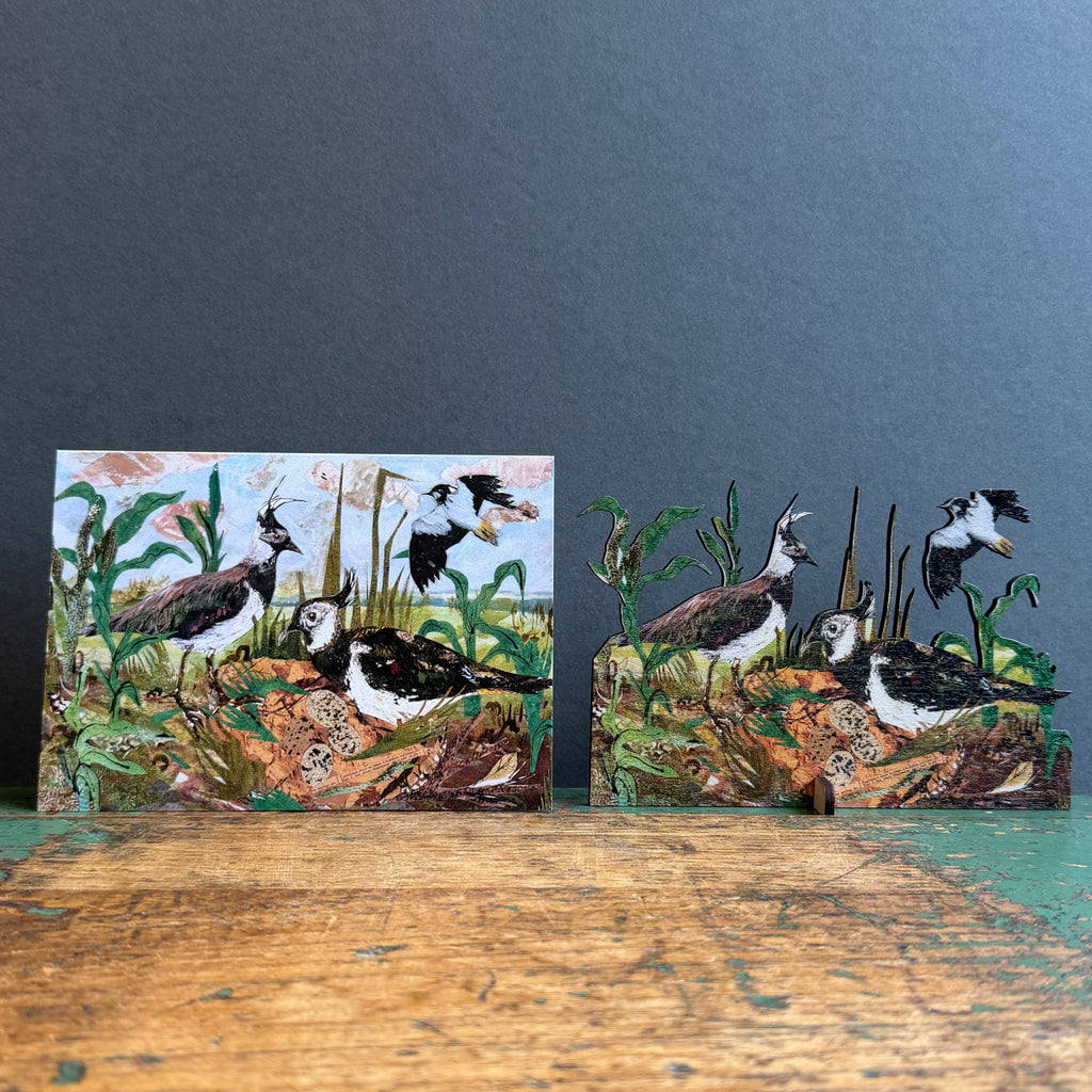 Wooden Keepsake with Greeting Card - Lapwing Nest