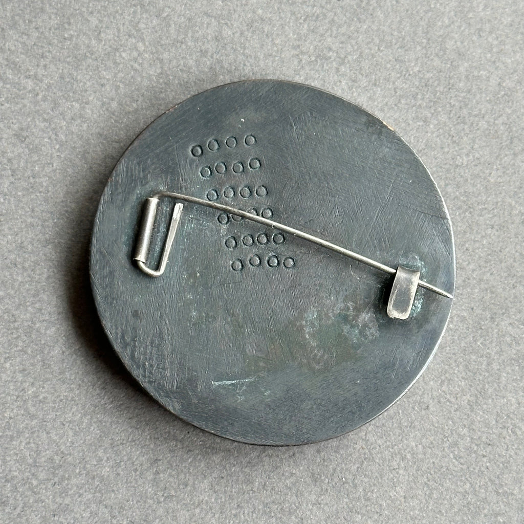 Brooch - Round Inlaid with Holes