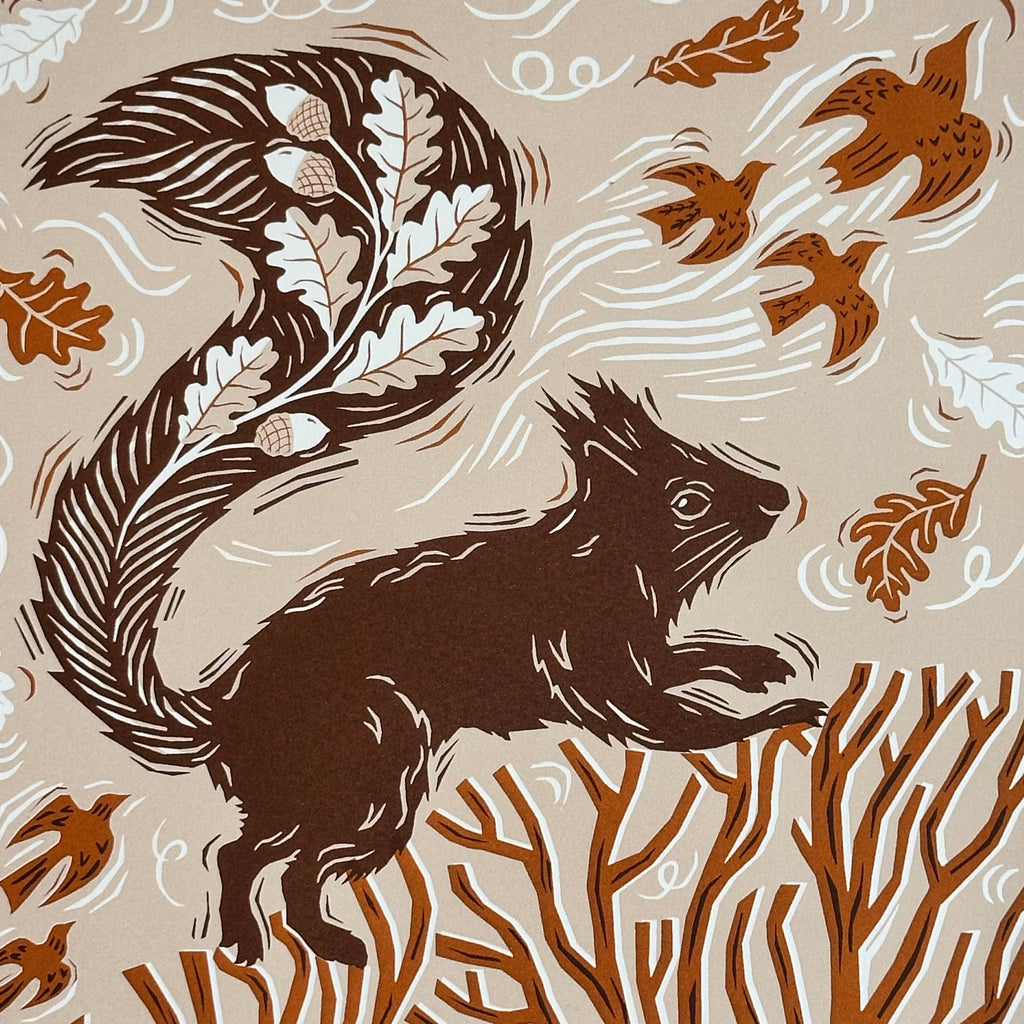 Ltd Edition Screenprint - Squirrel in the Treetops