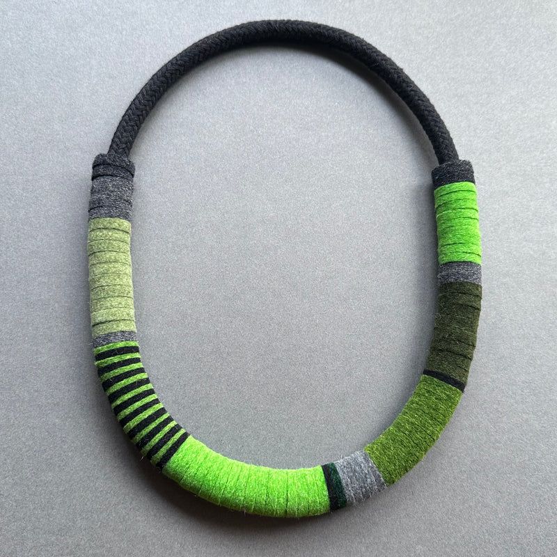 Colour Block Necklace 'Green & Black'