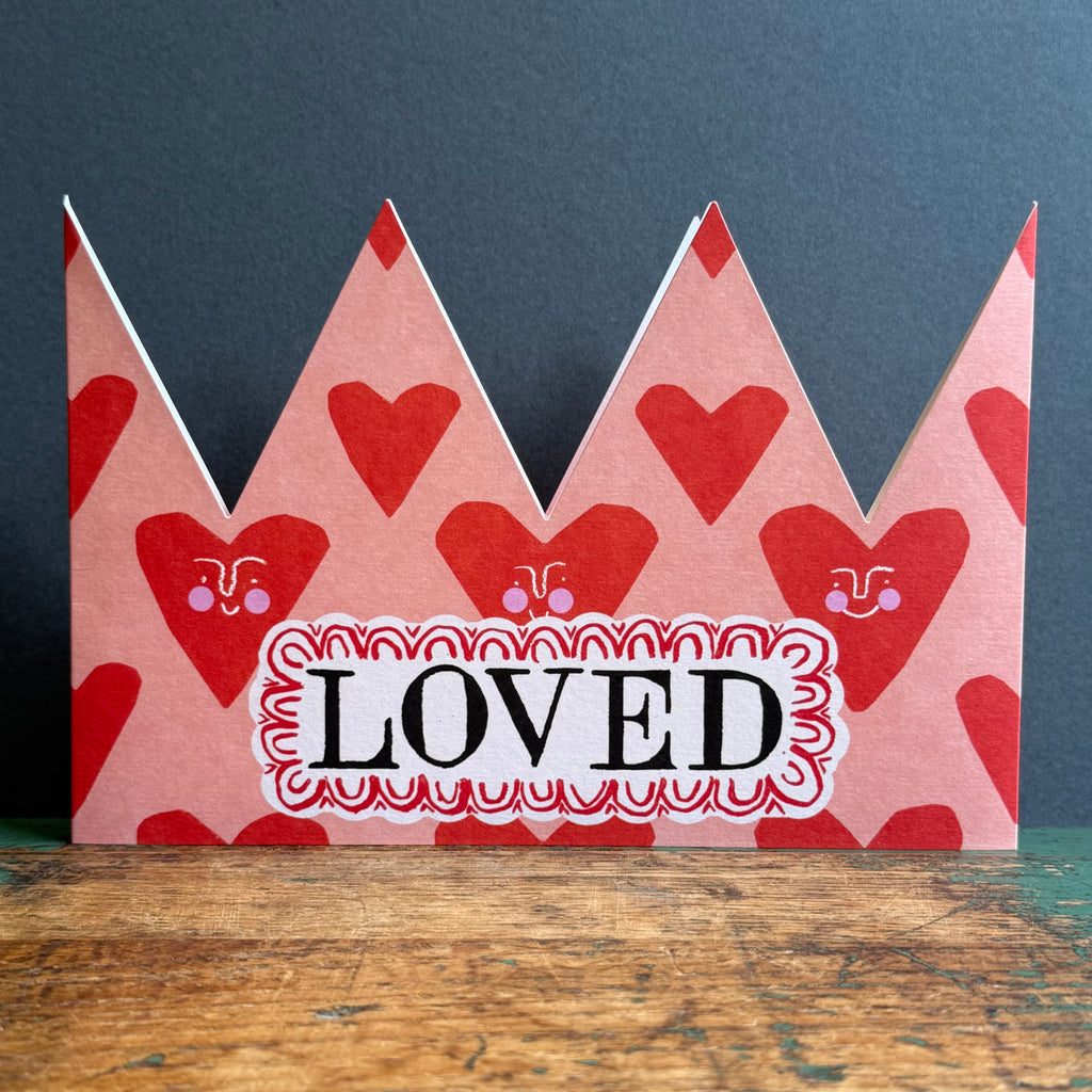 Party Hat Greeting Card - Loved