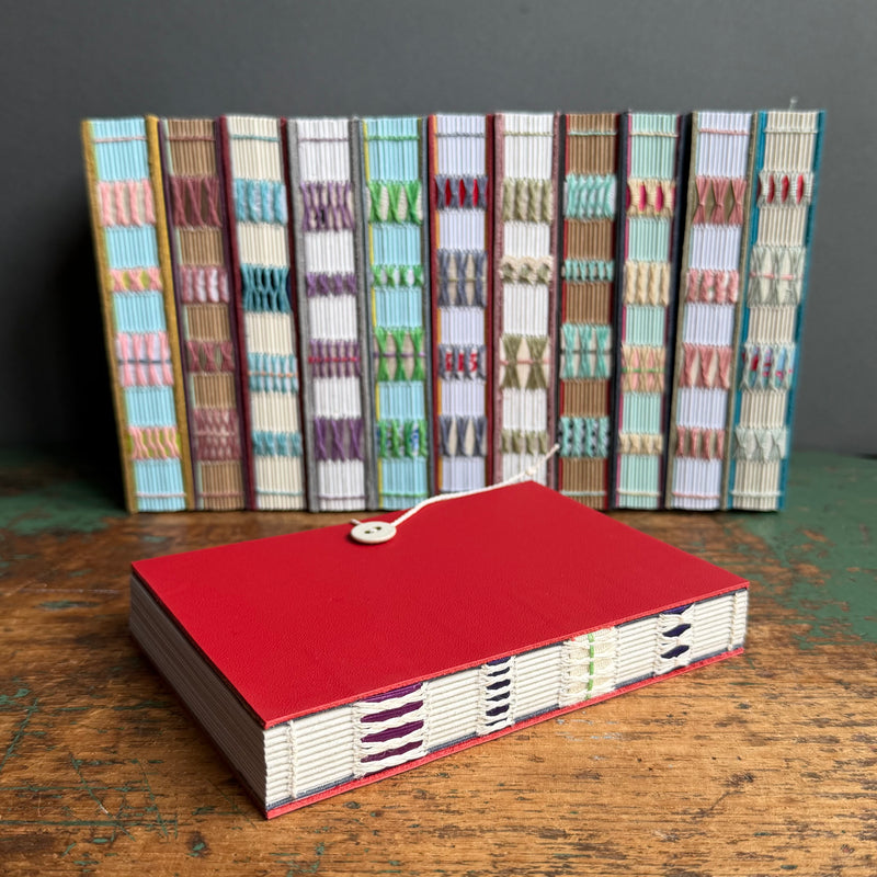 Exposed Spine Notebook [Medium] - Bright Red