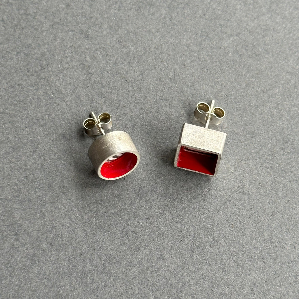 Earrings Circle & Square Studs