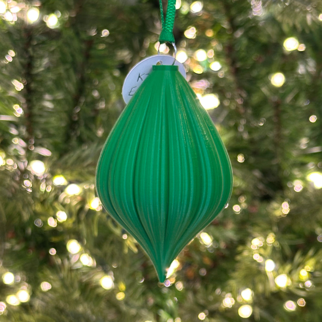 3D Printed Bauble - Emerald - Droplet