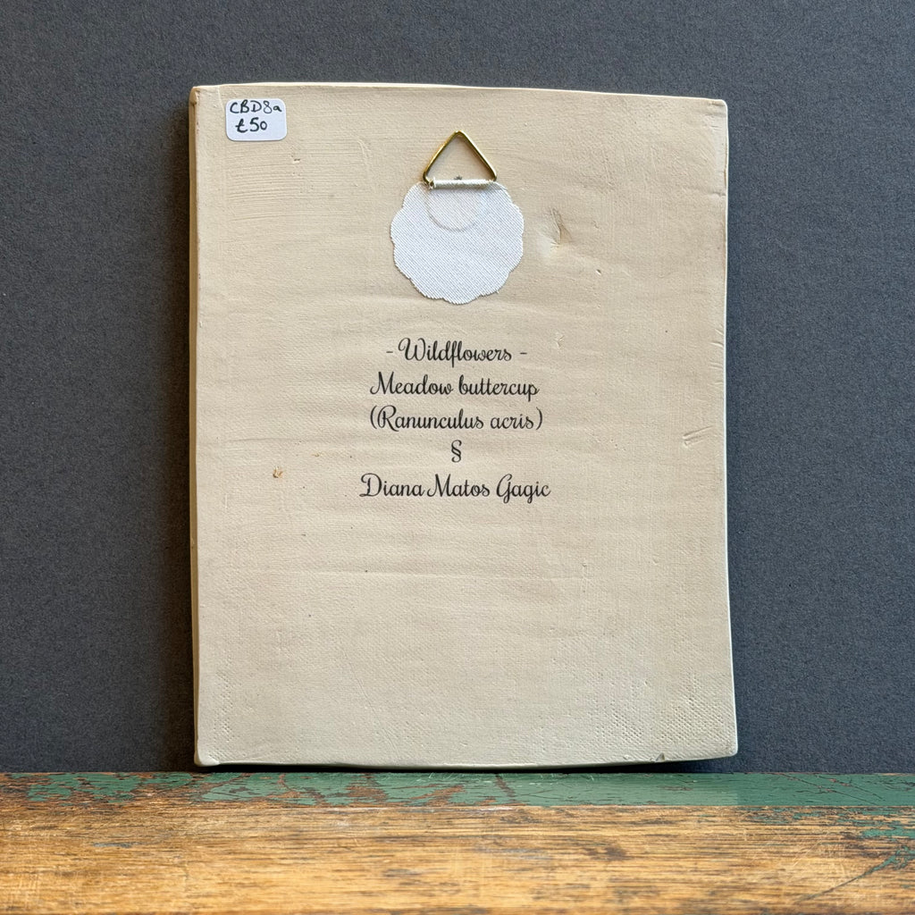 Stoneware Wildflower Plaque  - Buttercups