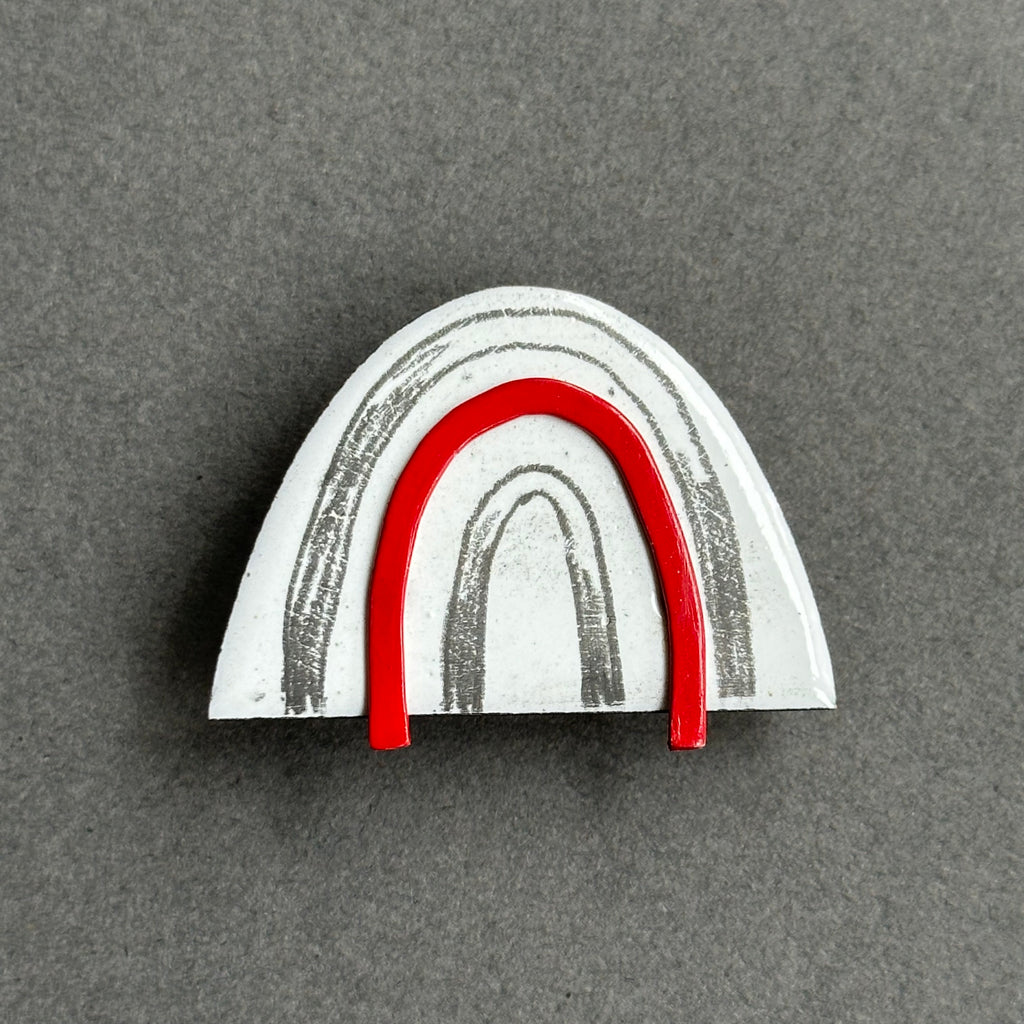 Brooch - Arch with Red detail