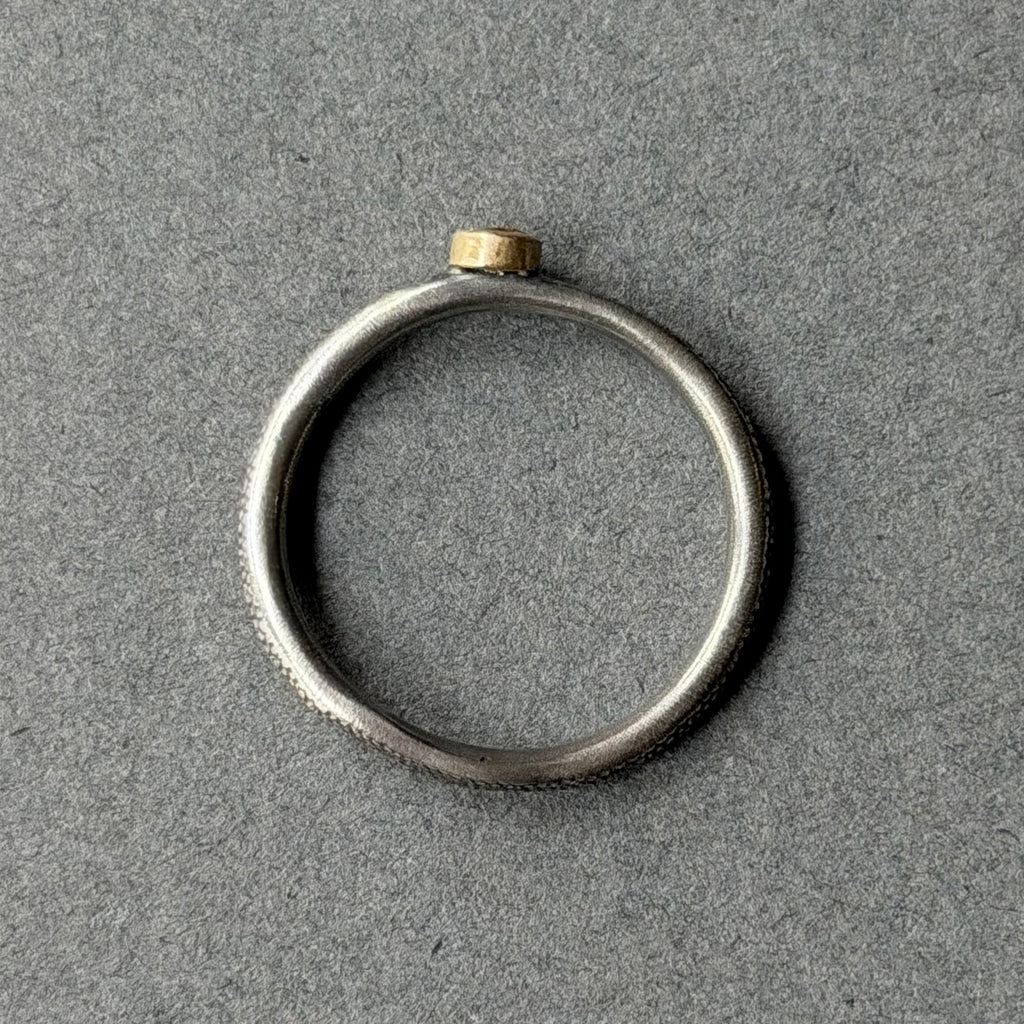 Ring - Oxidised Silver, High Quality Yellow Diamond