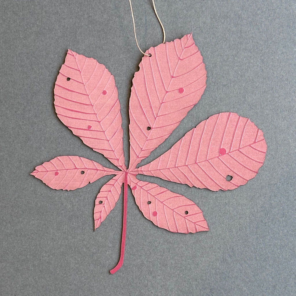 Single Horse Chestnut Leaf - Scarlet