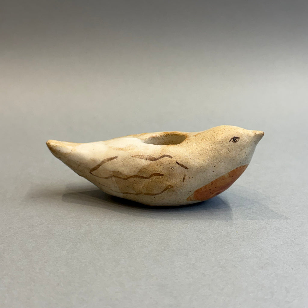 Stoneware Robin - Candle Holder - Little #B