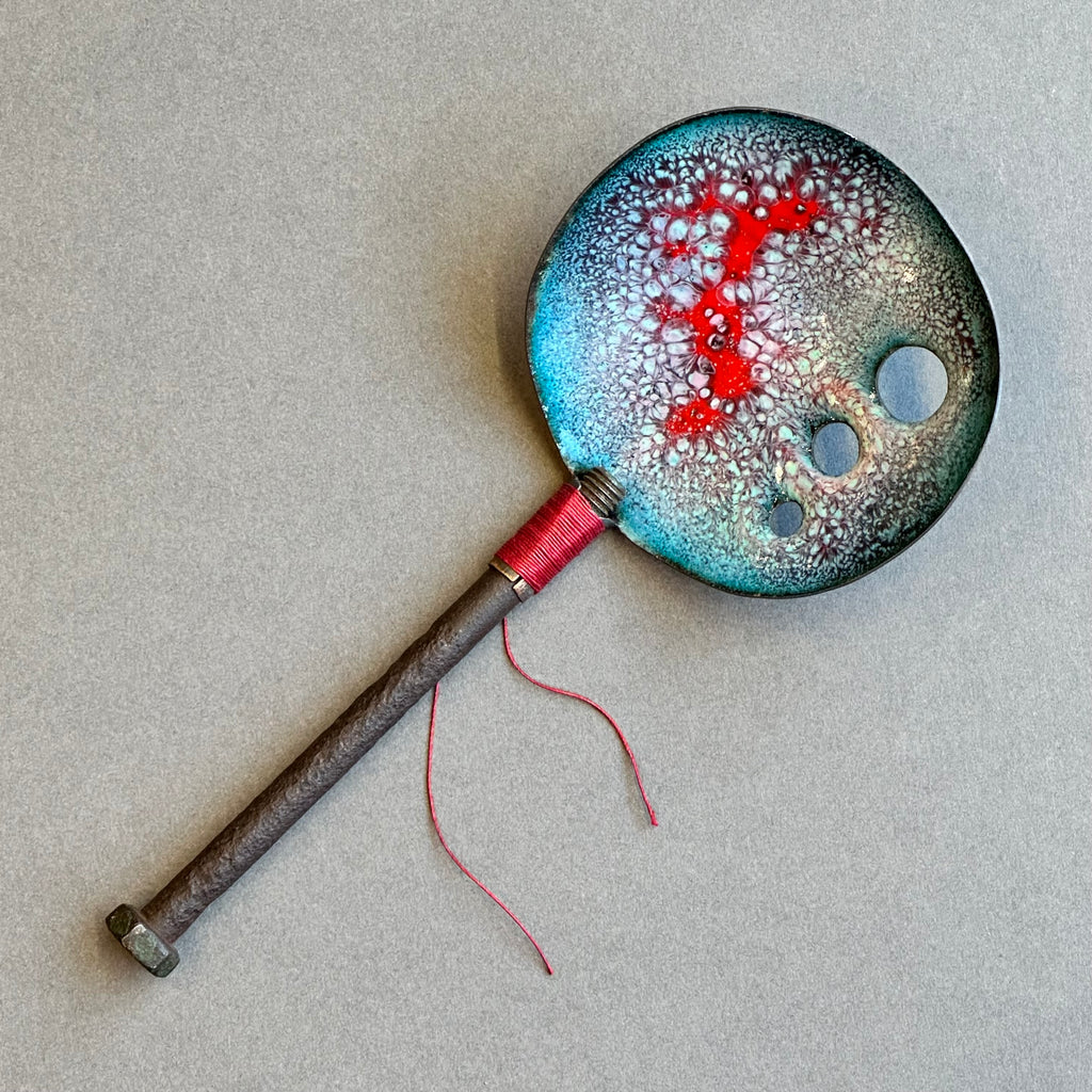 Decorative Enamel Spoon 'Long Rusty Bolt’