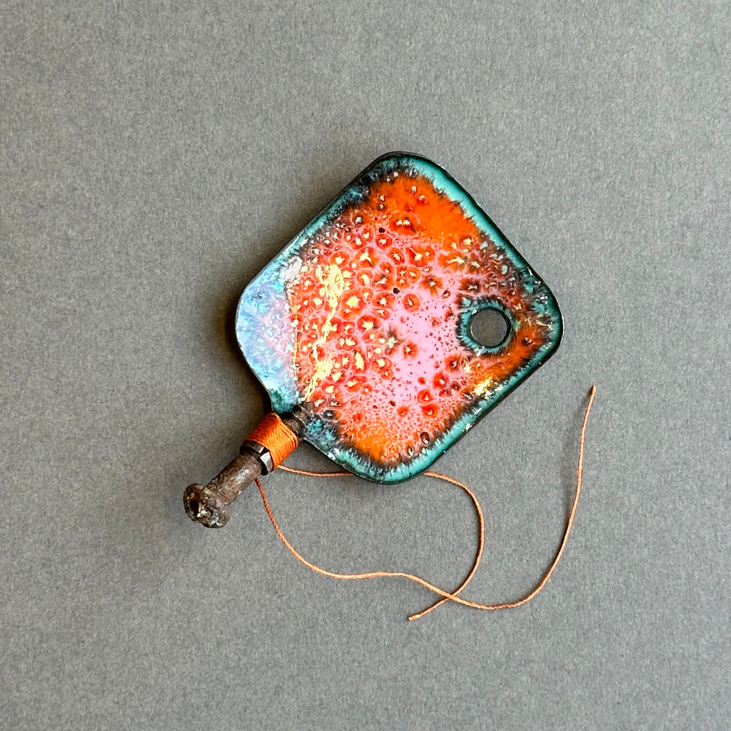 Decorative Enamel Spoon 'Small Rusty Screw’