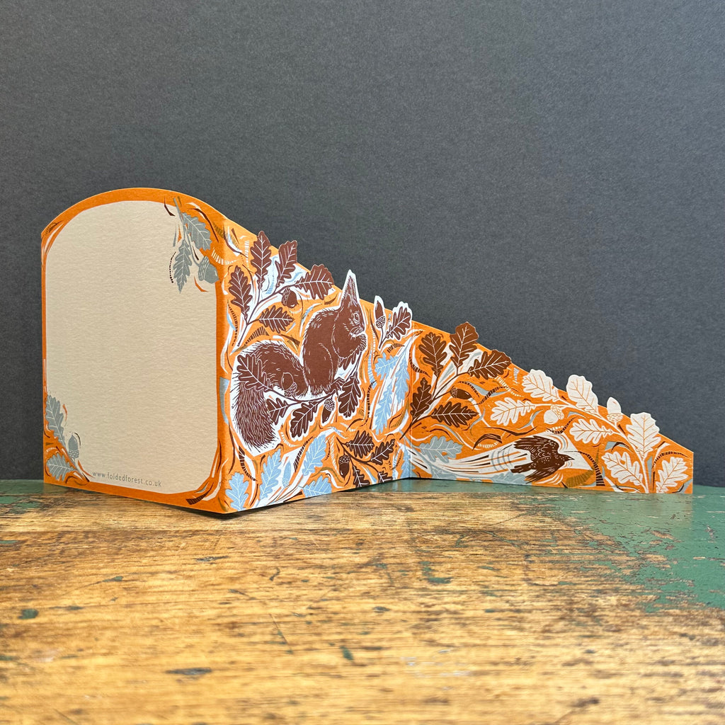 Concertina G/Card - Folded Forest - Autumn Leaves