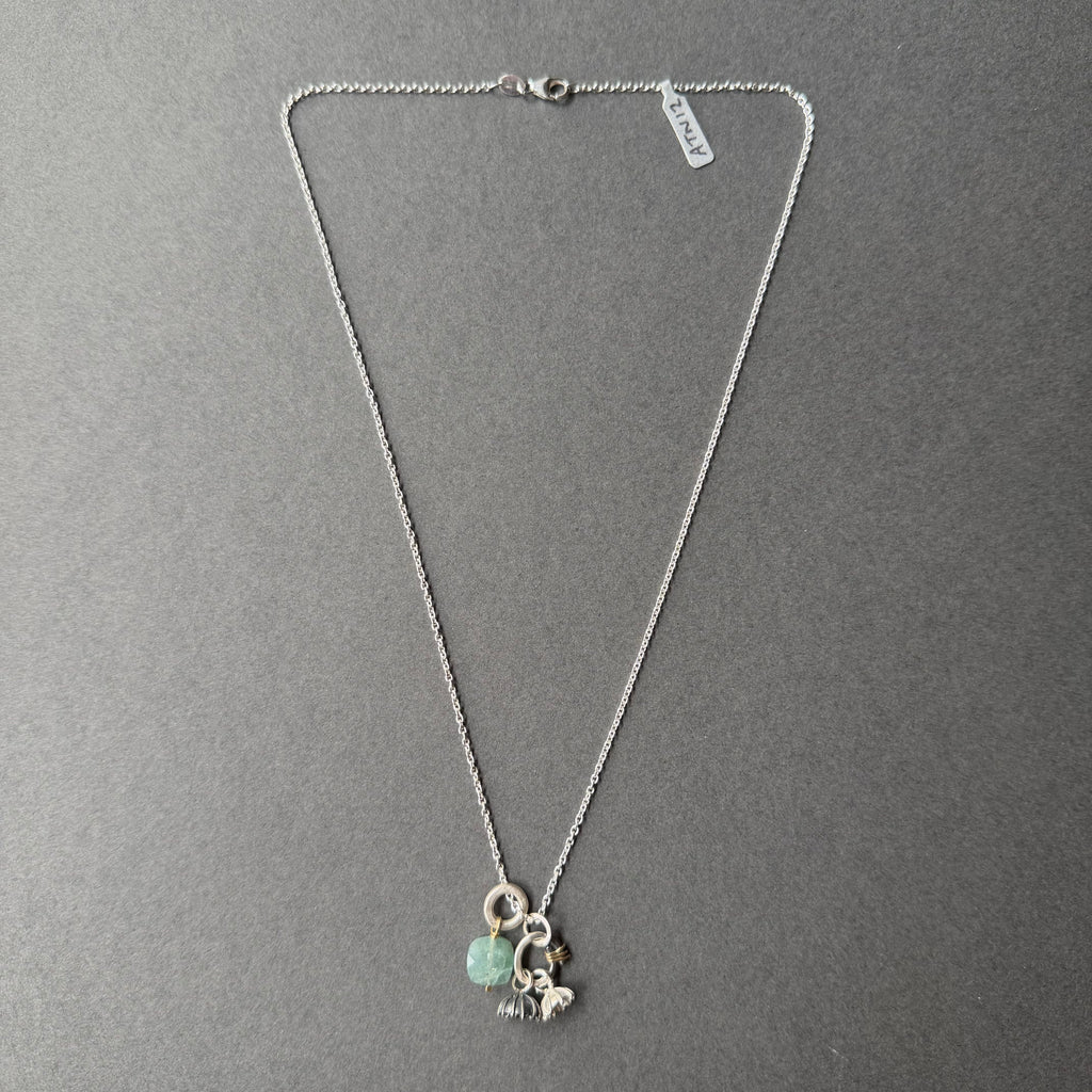 Poppy Seed Necklace - Silver & Grandidierite