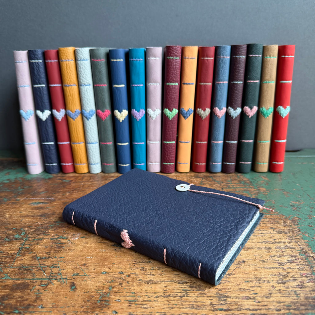 Darned Heart Notebook [Medium] - Dark Navy #A