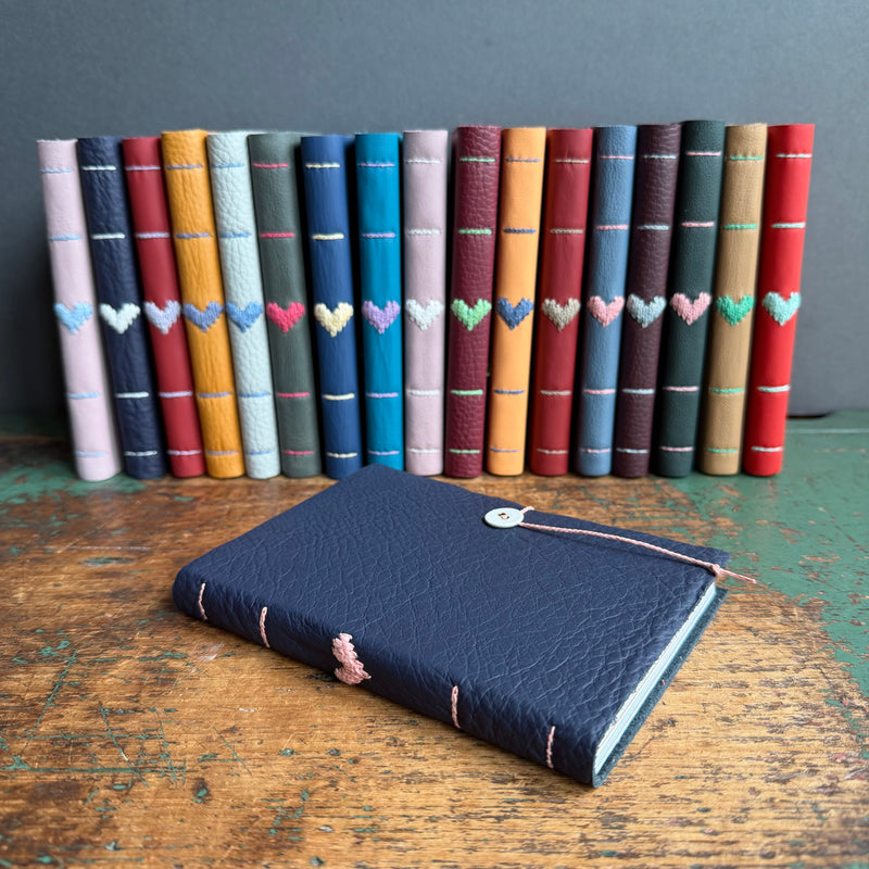 Darned Heart Notebook [Medium] - Dark Navy #A