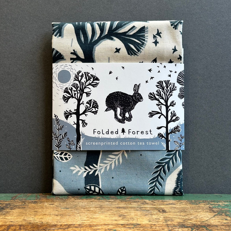 Cotton Tea Towel - Leaping Hare