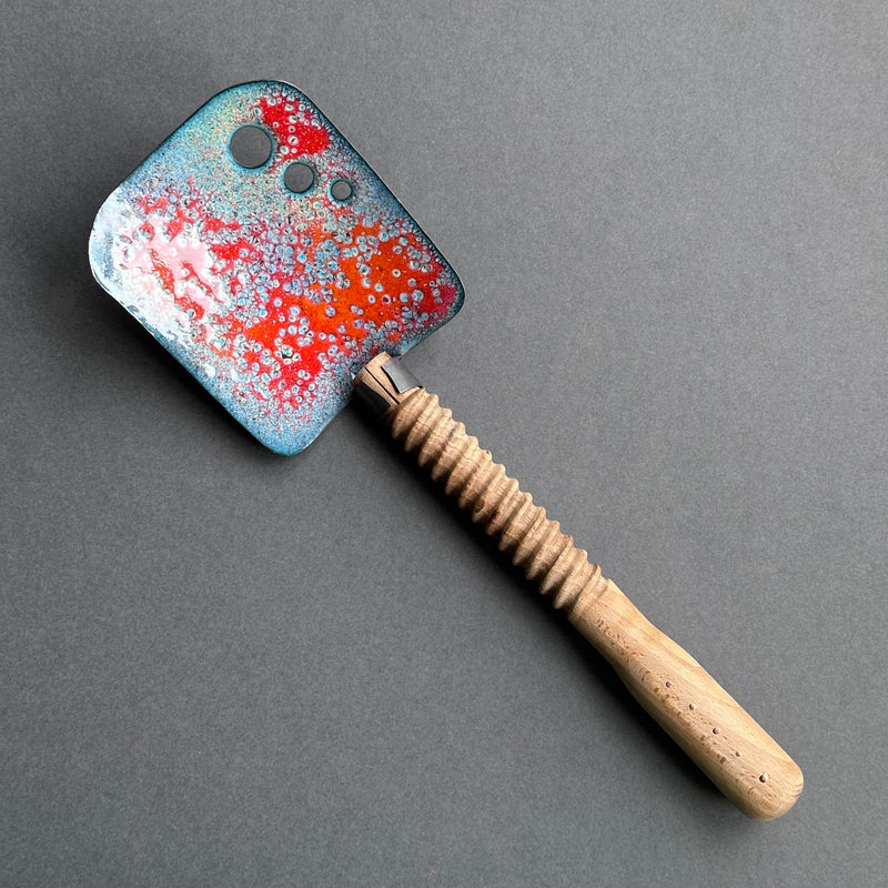 Decorative Enamel Spoon 'Large Wooden Screw’