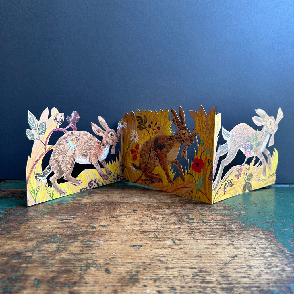 Tri Fold Card - Mark Hearld - Hares