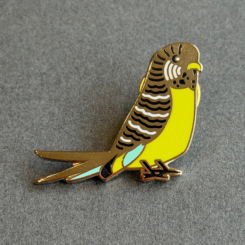Enamel Pin Badge - Green Budgie