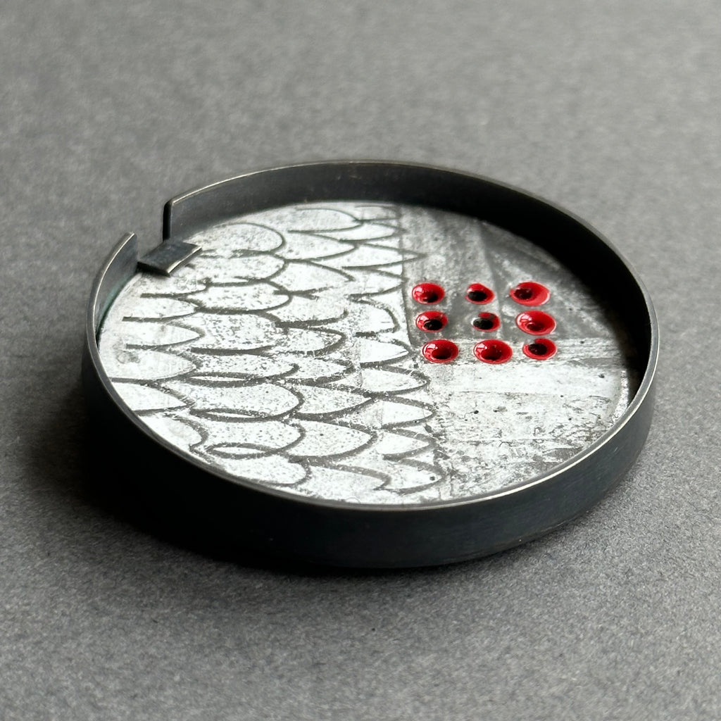 Brooch - Round Inlaid with Holes