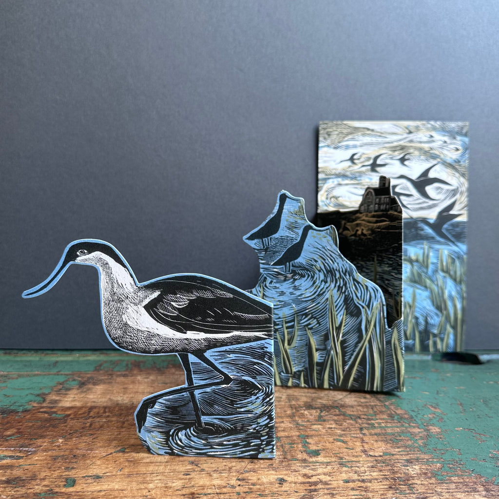 Die-Cut Card - Angela Harding - Avocets at Blakeney