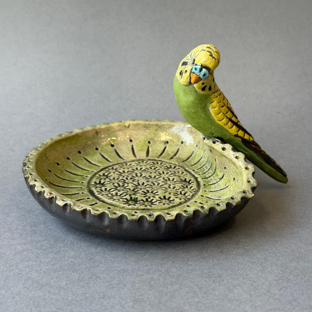 Ceramic Budgie - Single Trinket Dish - Small