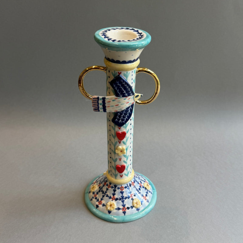 Porcelain Tall Candlestick Holder
