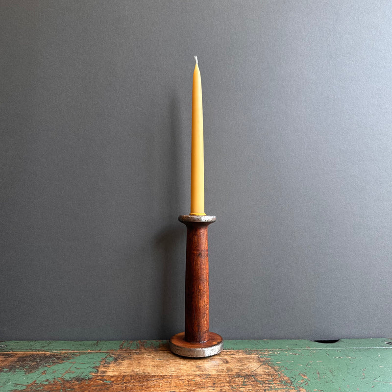 Bobbin Candlestick Small [including beeswax candle]