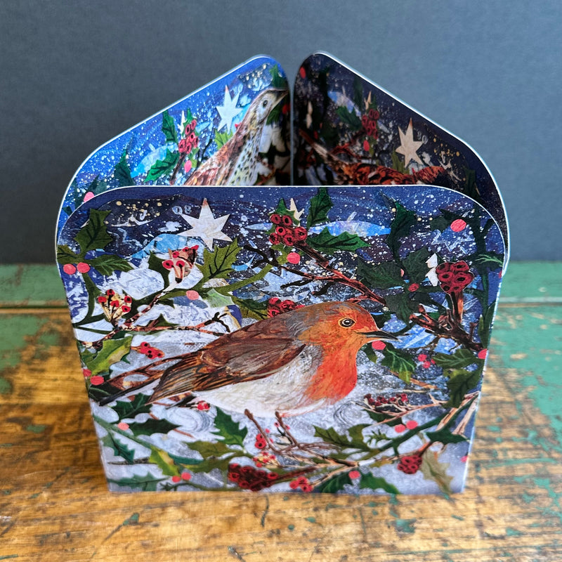 G/Card - Festive Birds - Large Fold Out Card