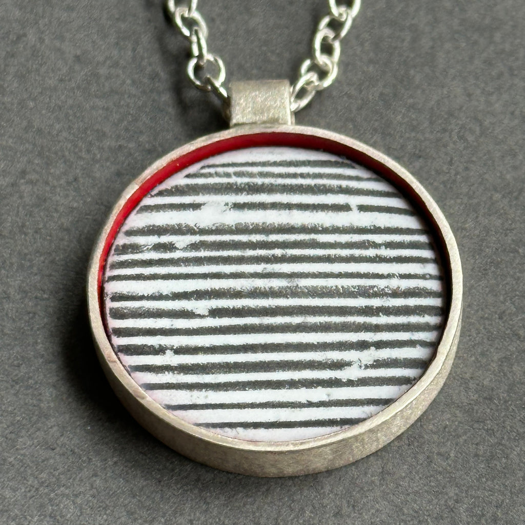 Pendant - Inset Enamel Disk - Reversible