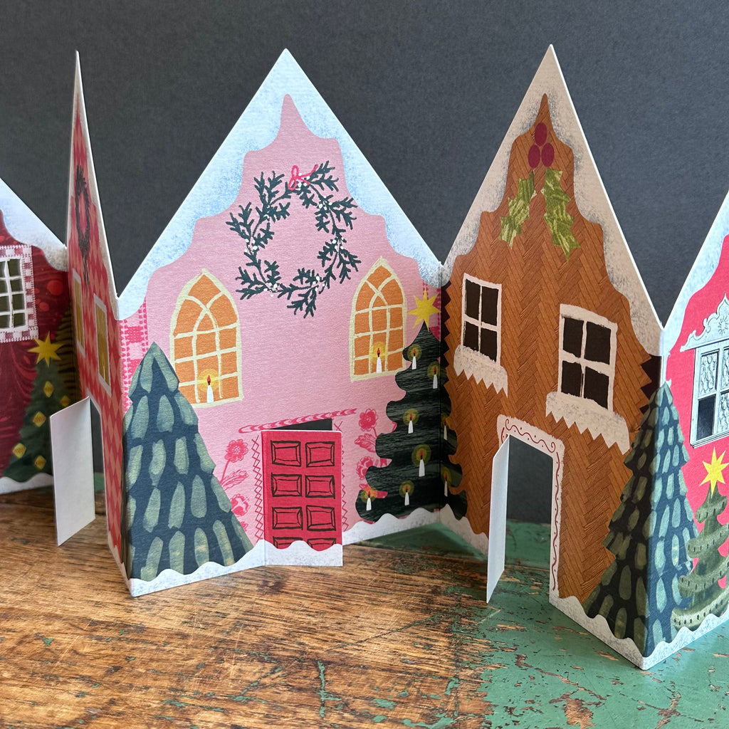 Christmas Card - Concertina - Christmas Houses