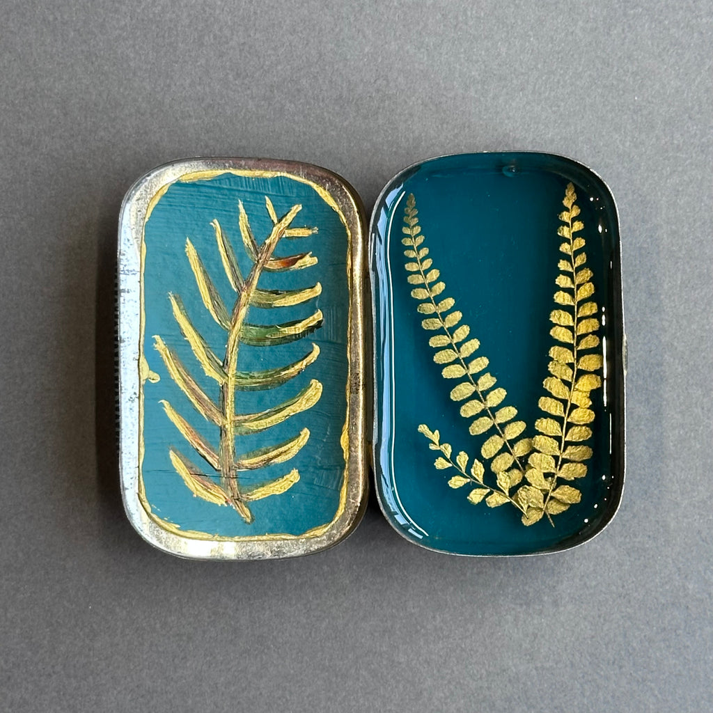 Mixed Media - Small Fern Tin #348