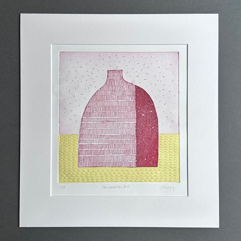 Etching - Conversation #6 - Red & Yellow - Unframed