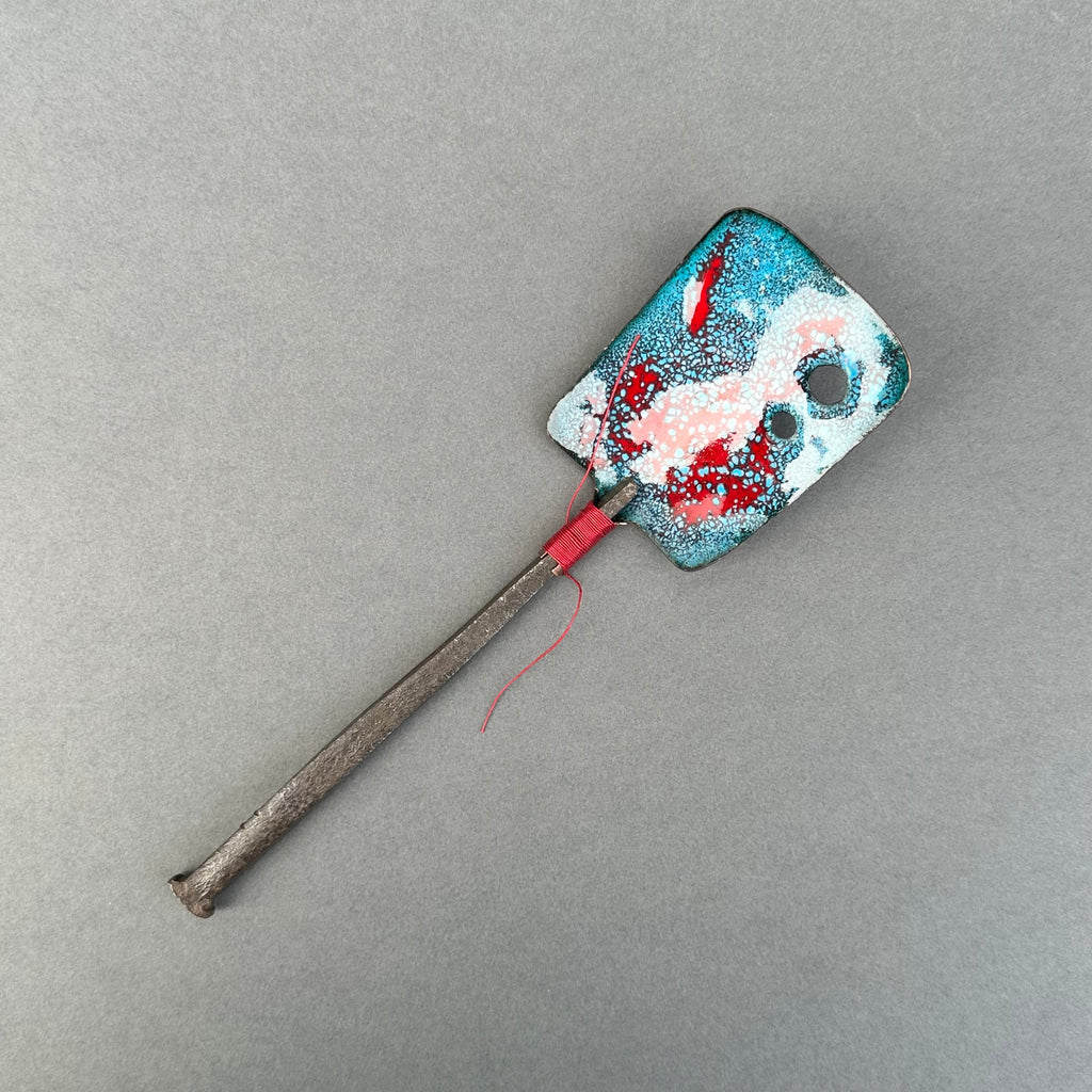 Decorative Enamel Spoon 'Large Hand Forged Nail’