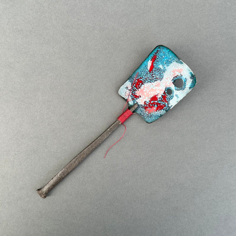 Decorative Enamel Spoon 'Large Hand Forged Nail’