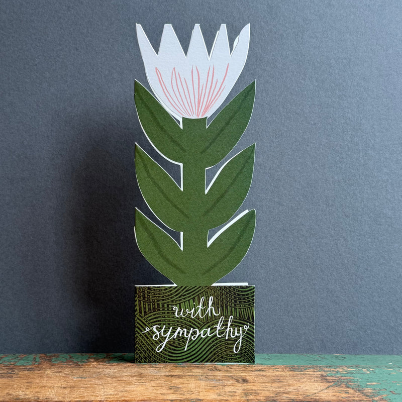 Tall Stand-Up Card - Sympathy - White Lily