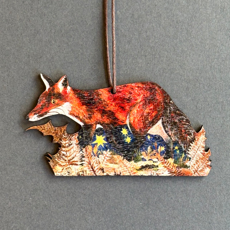 Wooden Decoration - Fox & Ferns