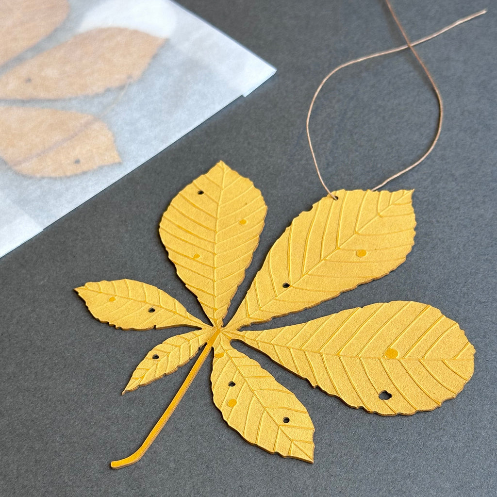 Single Horse Chestnut Leaf - Yellow