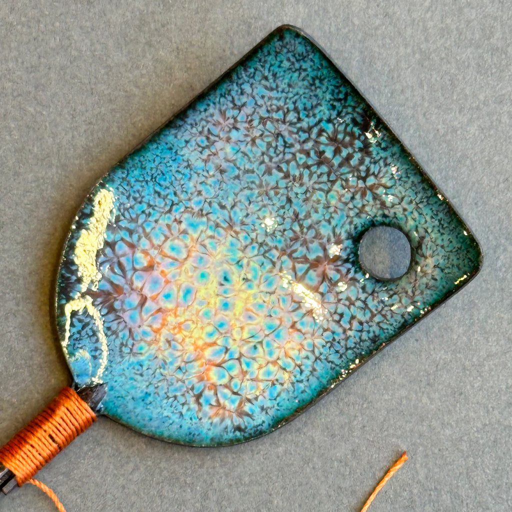 Decorative Enamel Spoon 'Bent Rusty Bolt’