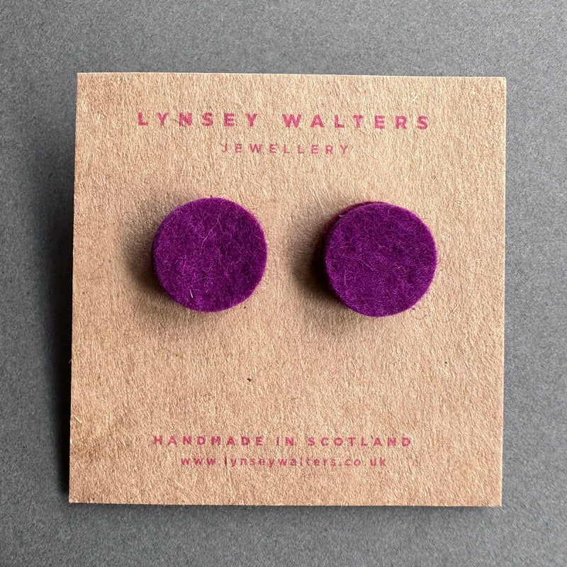 Colourful Stud Earrings 'Burgundy & Purple'