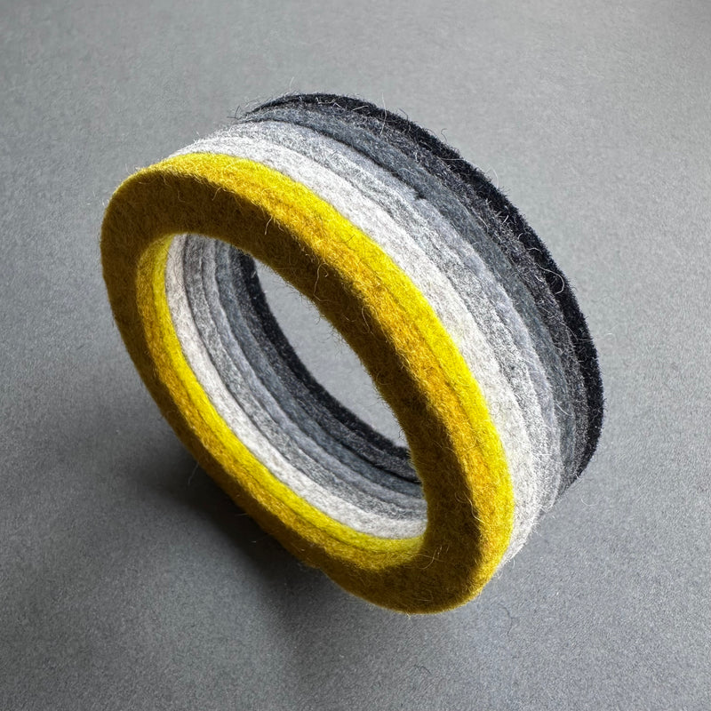 Chunky Bangle Ombre 'Mustard & Grey'